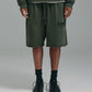 Thick Stitch Short - Khaki/Black