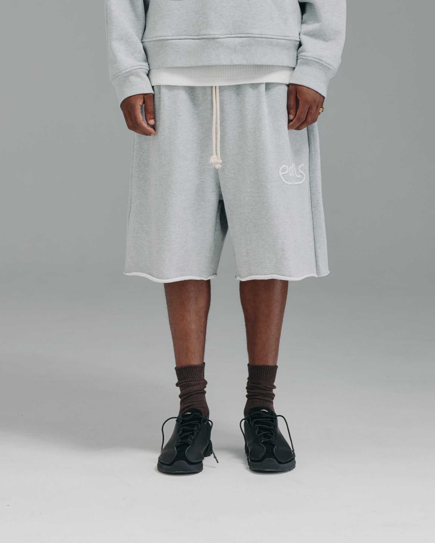 Thick Stitch Short - Grey/White