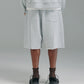 Thick Stitch Short - Grey/White