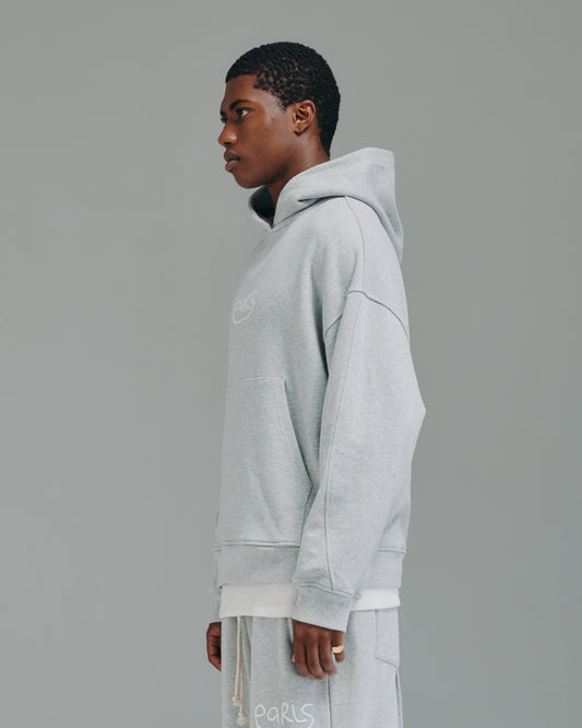 Thick Stitch Hood - Grey/White