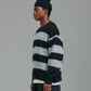 Stripe Mohair Knit - Black/Grey Marle