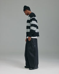 Stripe Mohair Knit - Black/Grey Marle