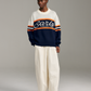 Sideline Intarsia - Navy/Orange