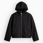 Furry Zip Hood - Black