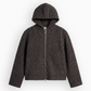 Furry Zip Hood - Brown
