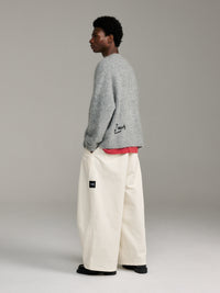 V-Neck Mohair Knit - Grey Marle