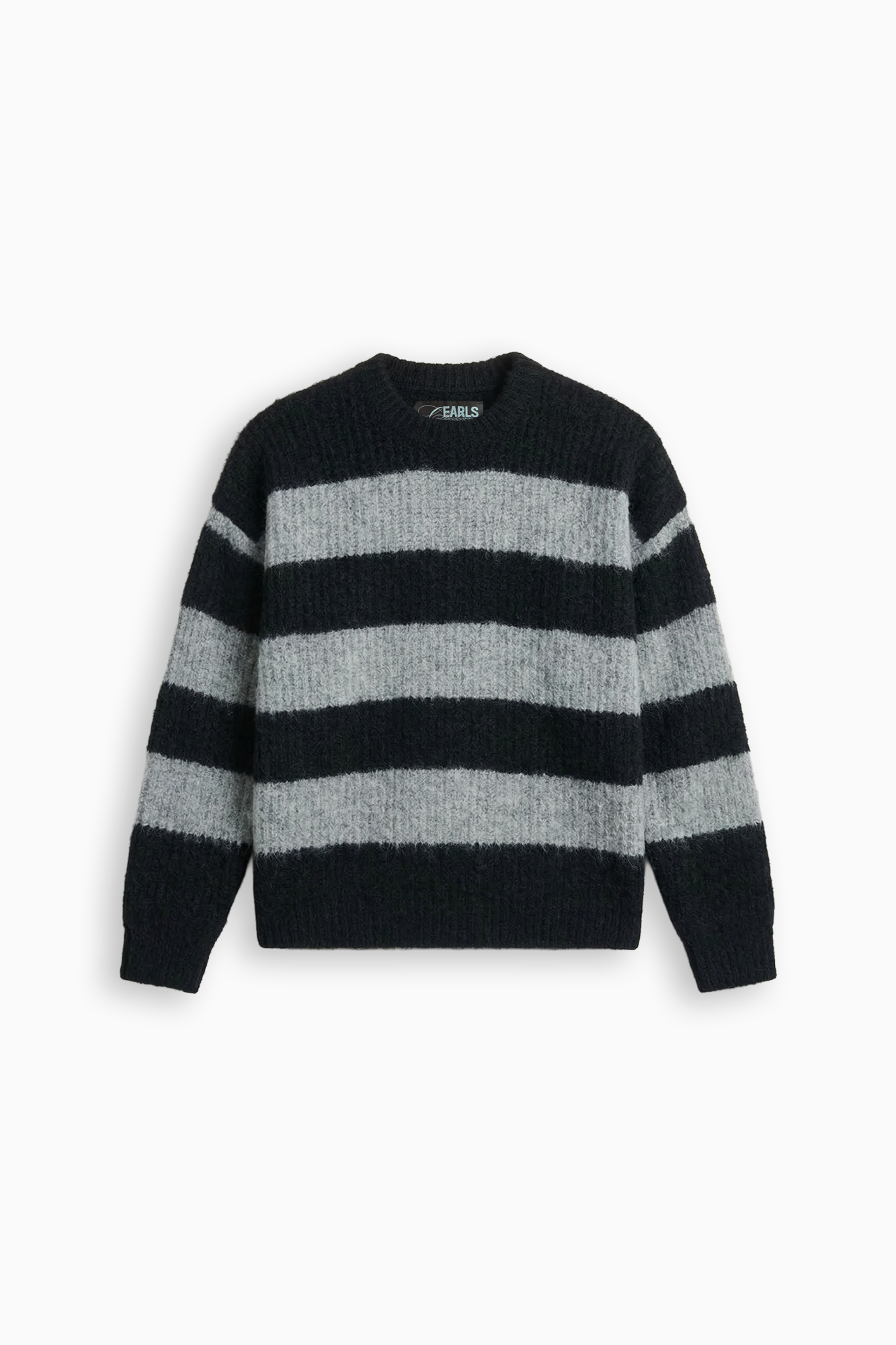 Stripe Mohair Knit - Black/Grey Marle