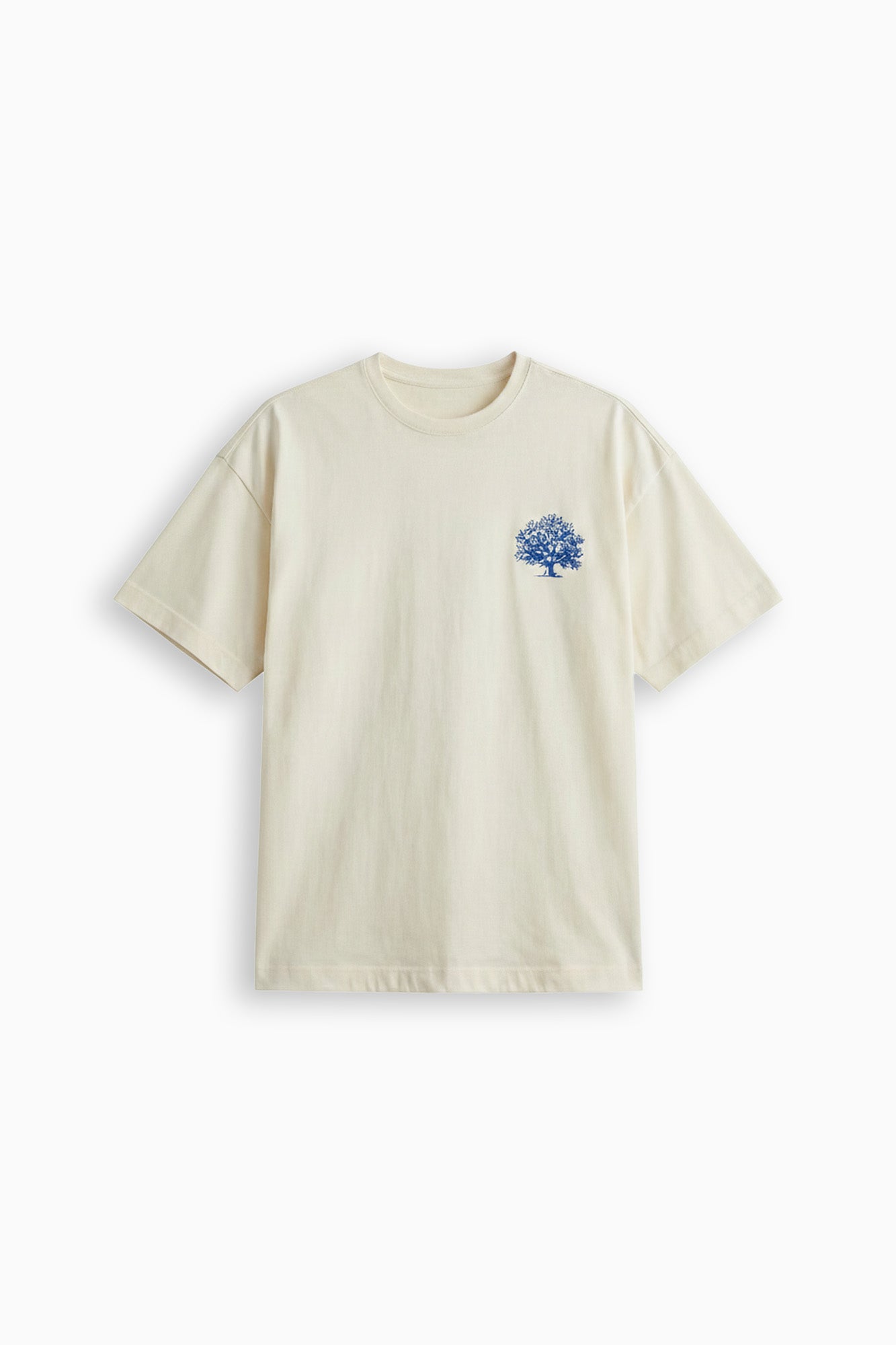 Family Owned Tee - Off White/Blue
