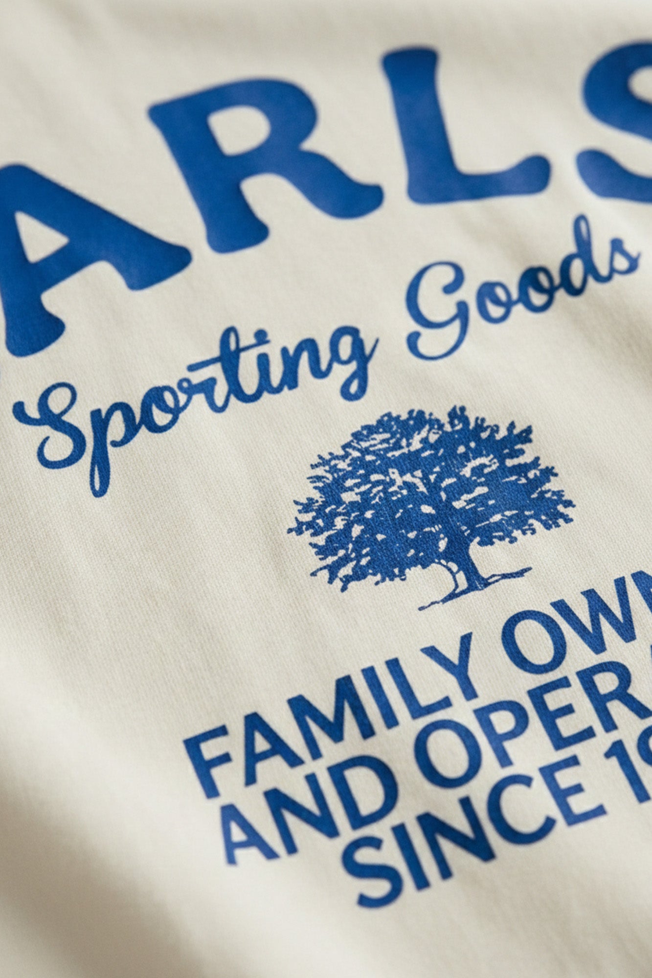 Family Owned Tee - Off White/Blue