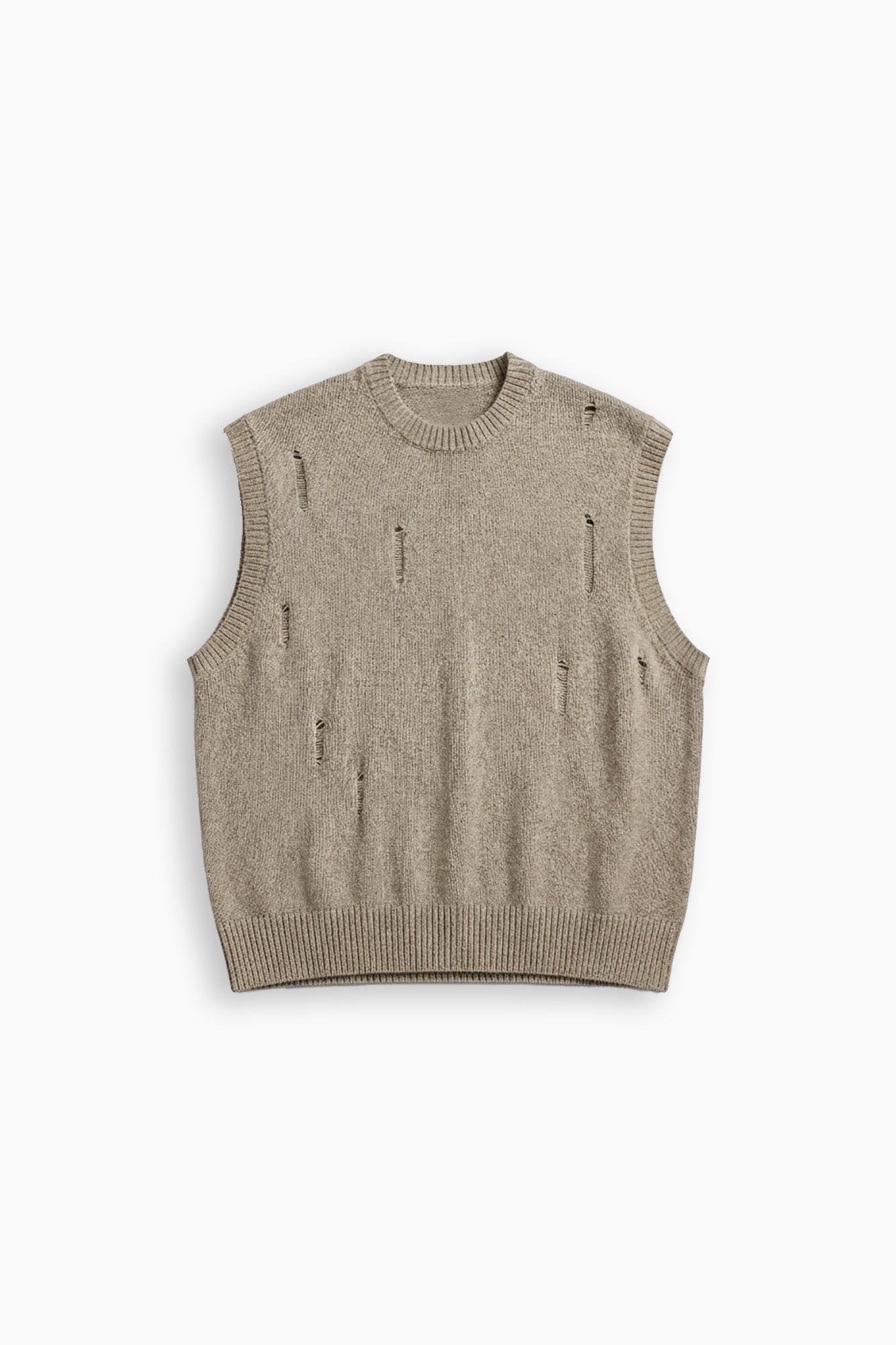 Distressed Knit Tank - Wheat