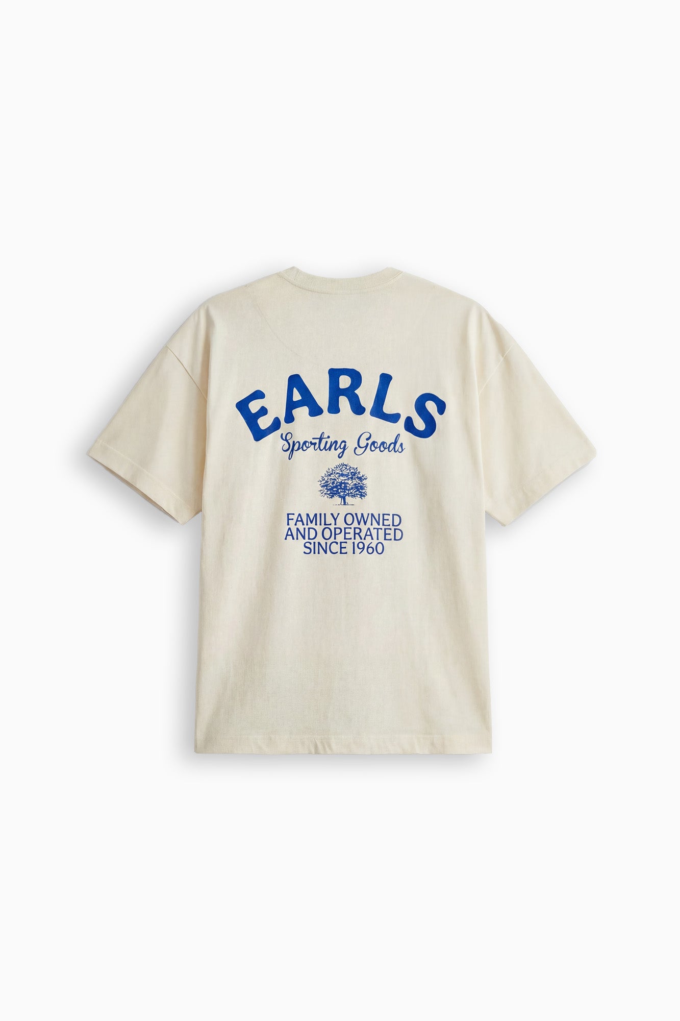 Family Owned Tee - Off White/Blue