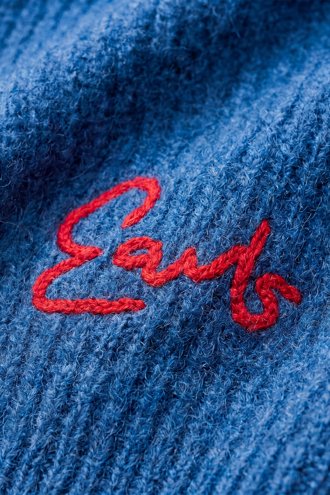 V-Neck Mohair Knit - Cobalt