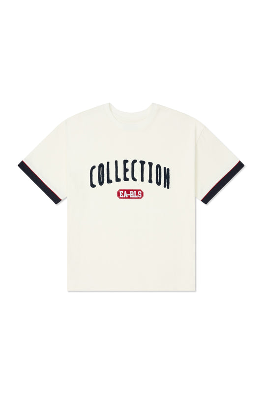 Patch Tee - Pristine/Navy