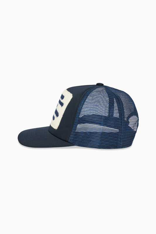 Intarsia Trucker - Navy