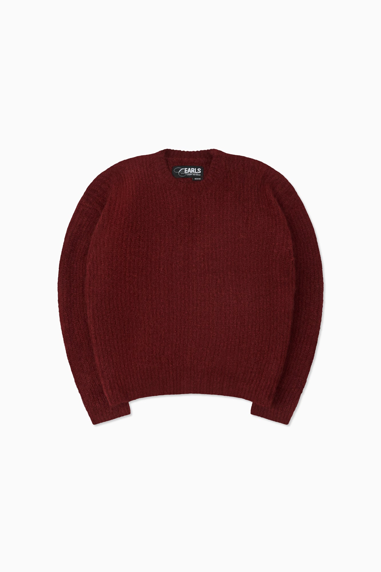 Mohair Knit Crew - Burgundy