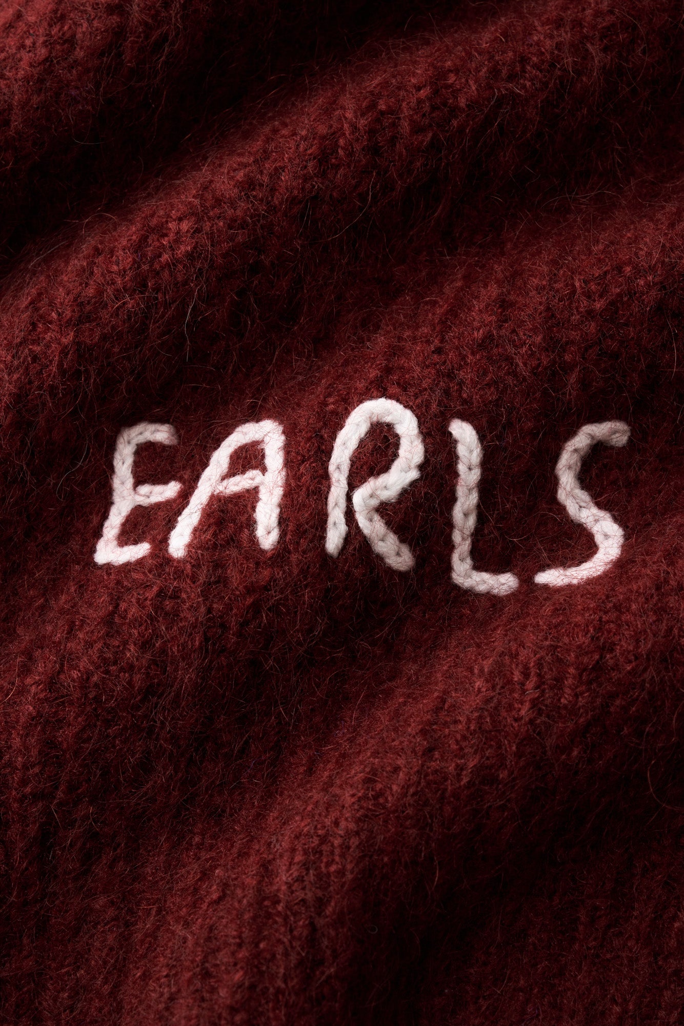 Mohair Knit Crew - Burgundy