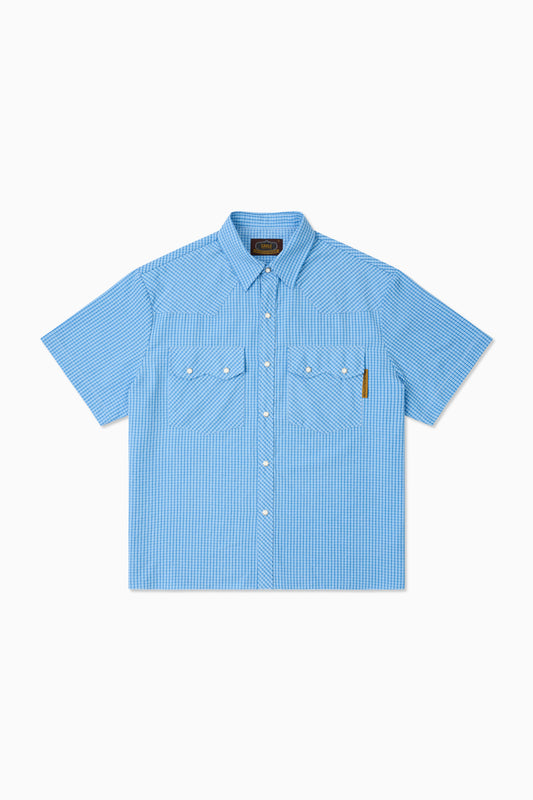 Boxy Western - Blue Check
