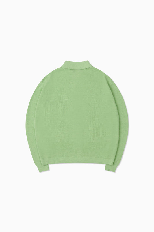 Knit Shirt Cardigan - Lime