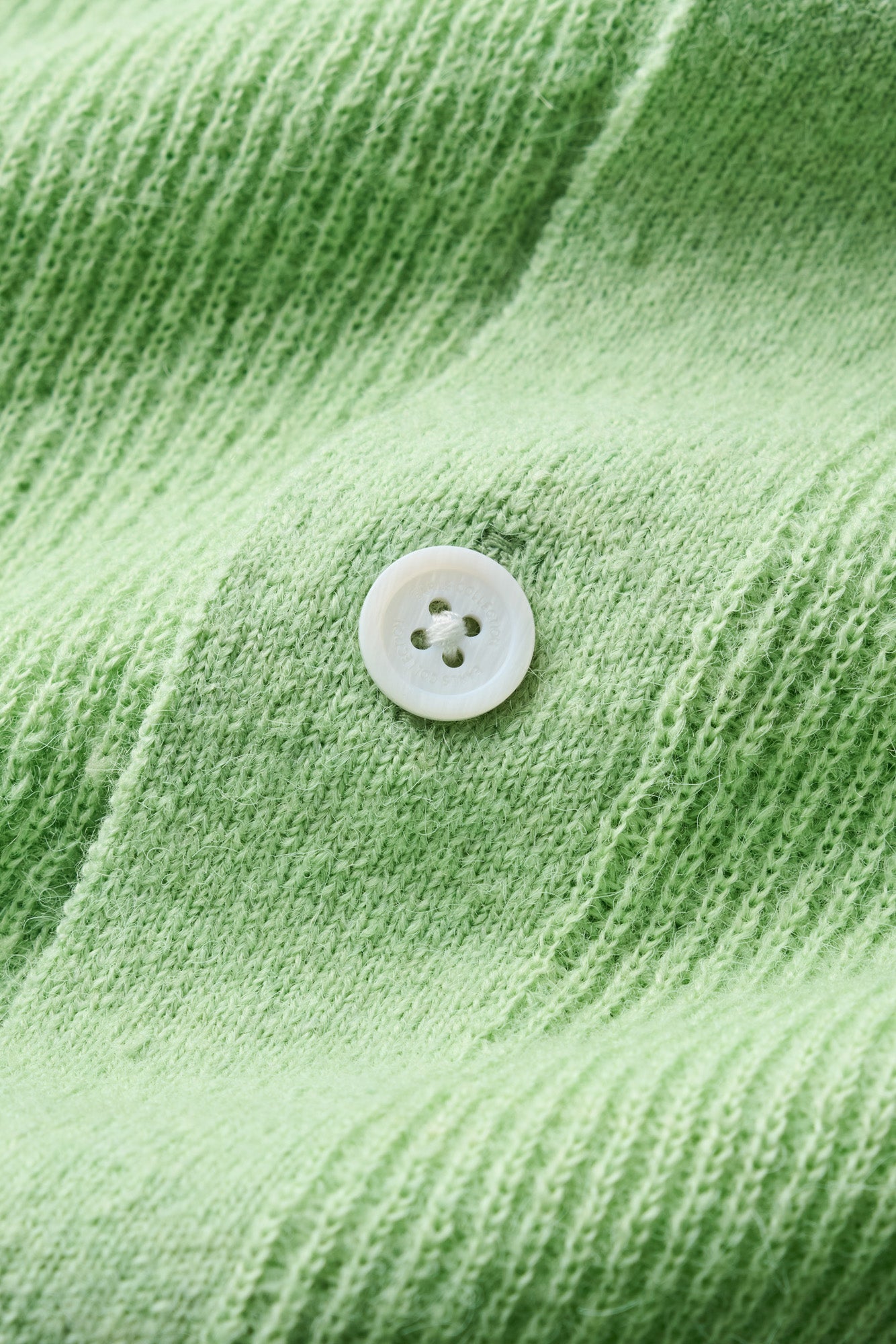 Knit Shirt Cardigan - Lime
