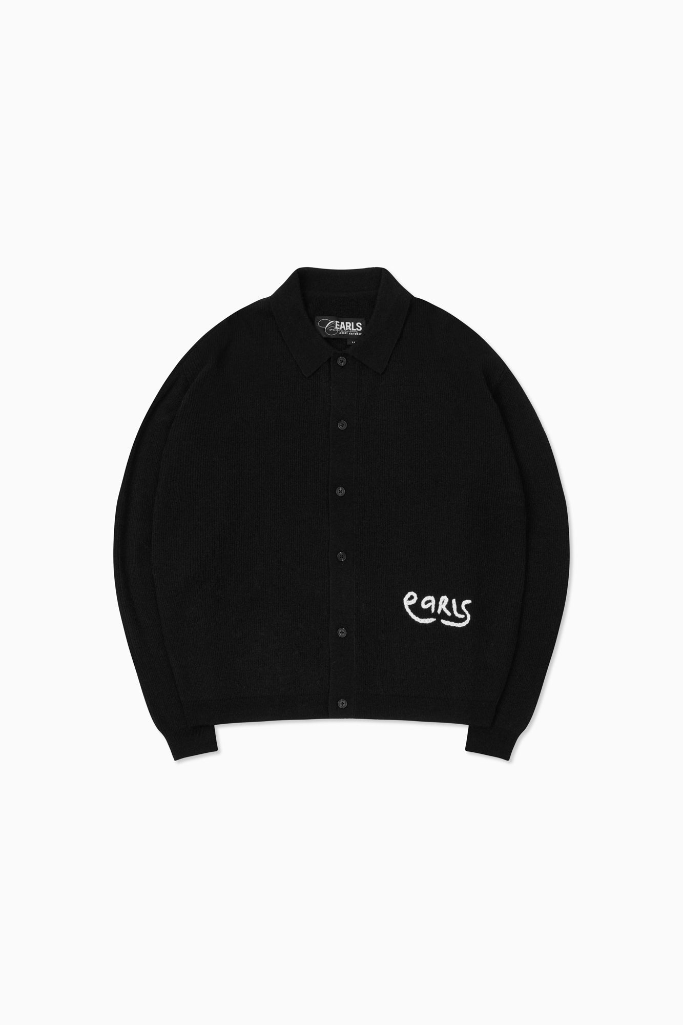 Knit Shirt Cardigan - Black