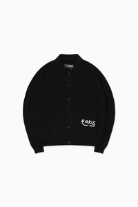 Knit Shirt Cardigan - Black