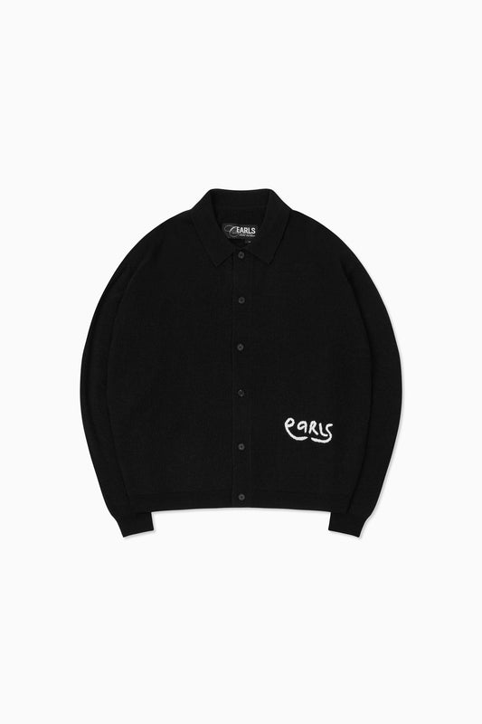 Knit Shirt Cardigan - Black