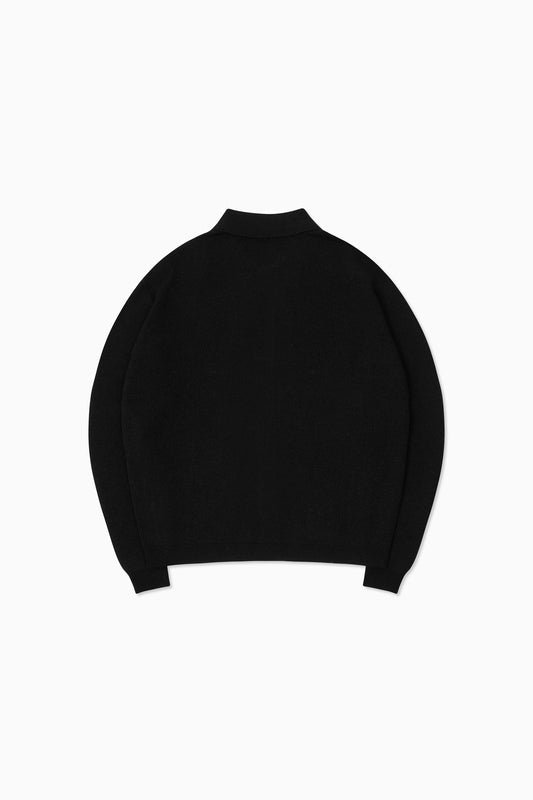 Knit Shirt Cardigan - Black