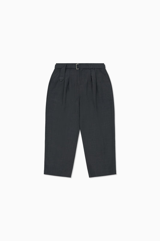 Twin Pleat Wool Trouser - Charcoal