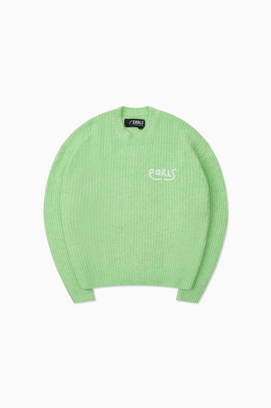 Mohair Knit Crew - Mint
