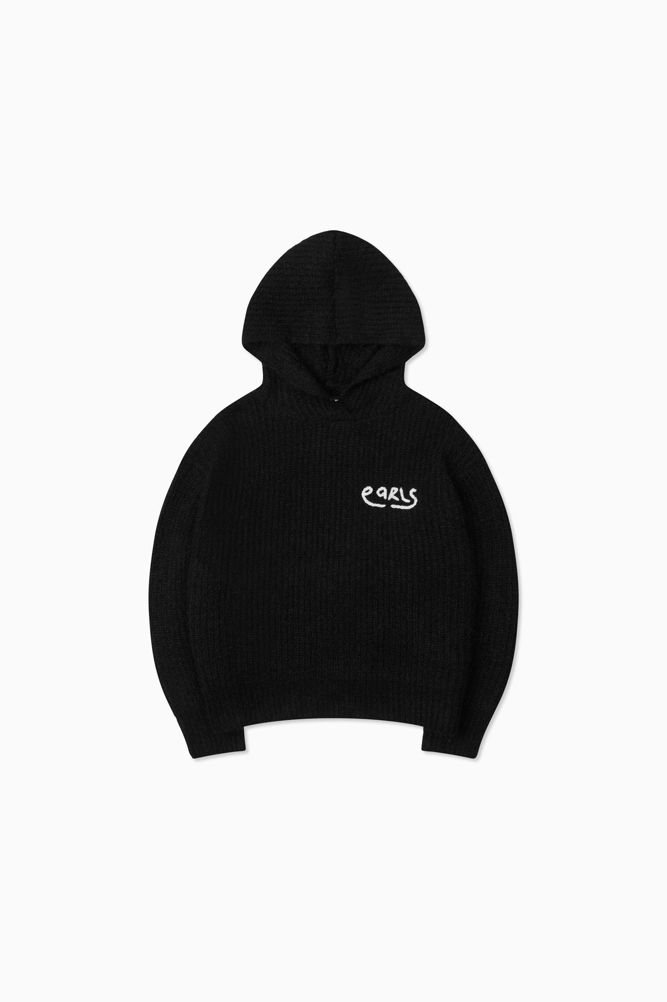 Mohair Knit Hood - Black