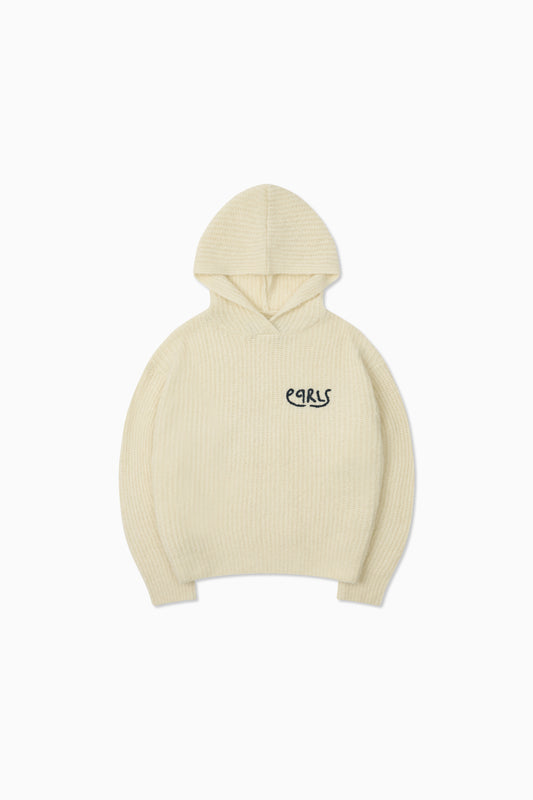 Mohair Knit Hood - Cream