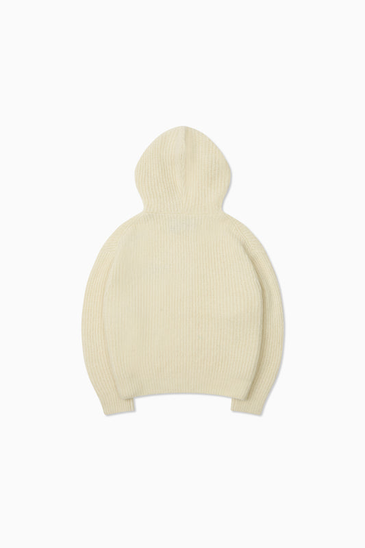 Mohair Knit Hood - Cream