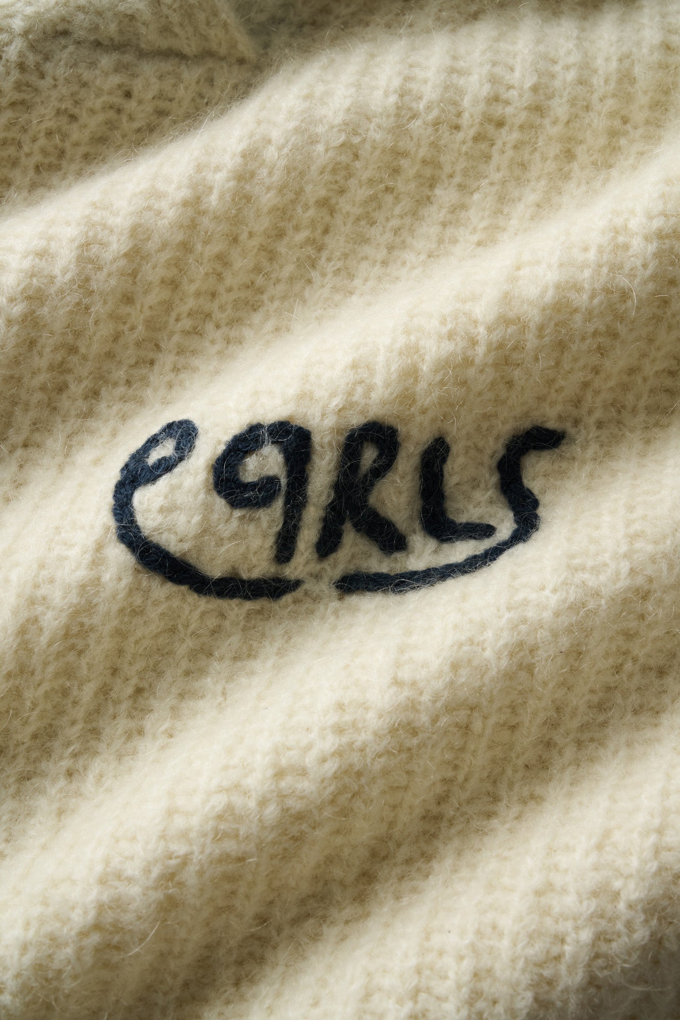 Mohair Knit Hood - Cream