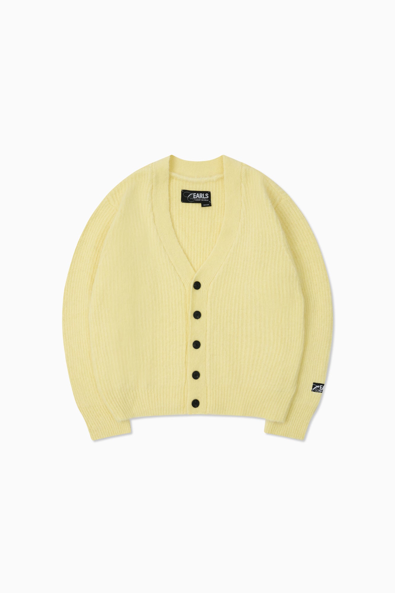 Mohair Cableknit Cardigan - Lemon