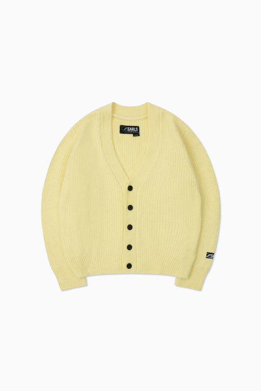 Mohair Cableknit Cardigan - Lemon