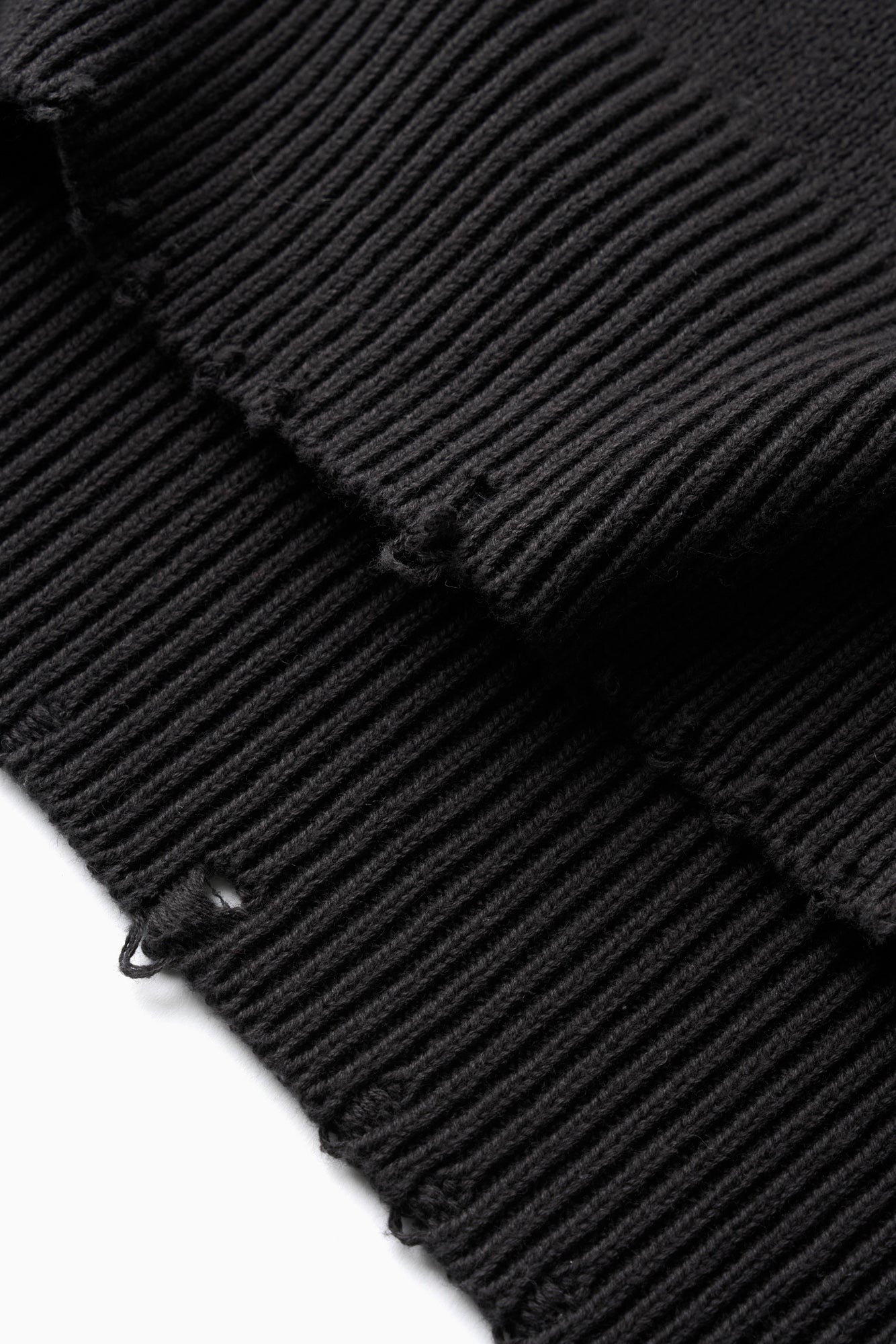 Distressed Hem Knit - Black