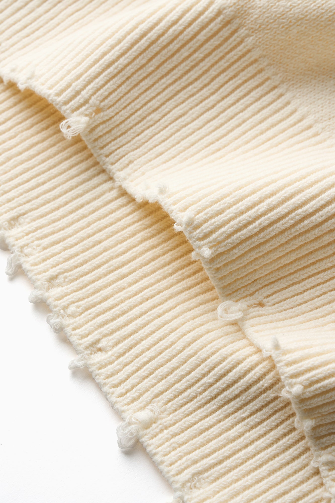 Distressed Hem Knit - Cream