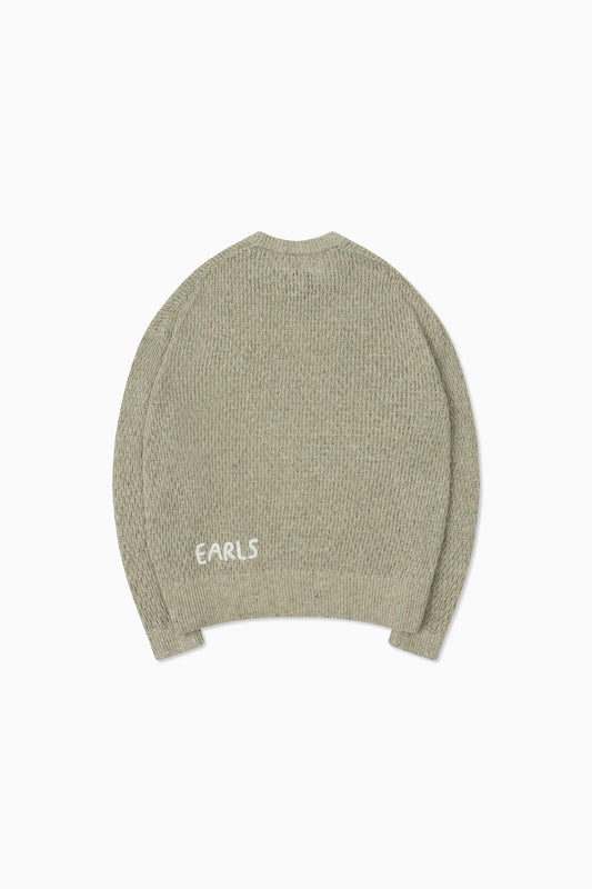 Linen Knit Crew - Green