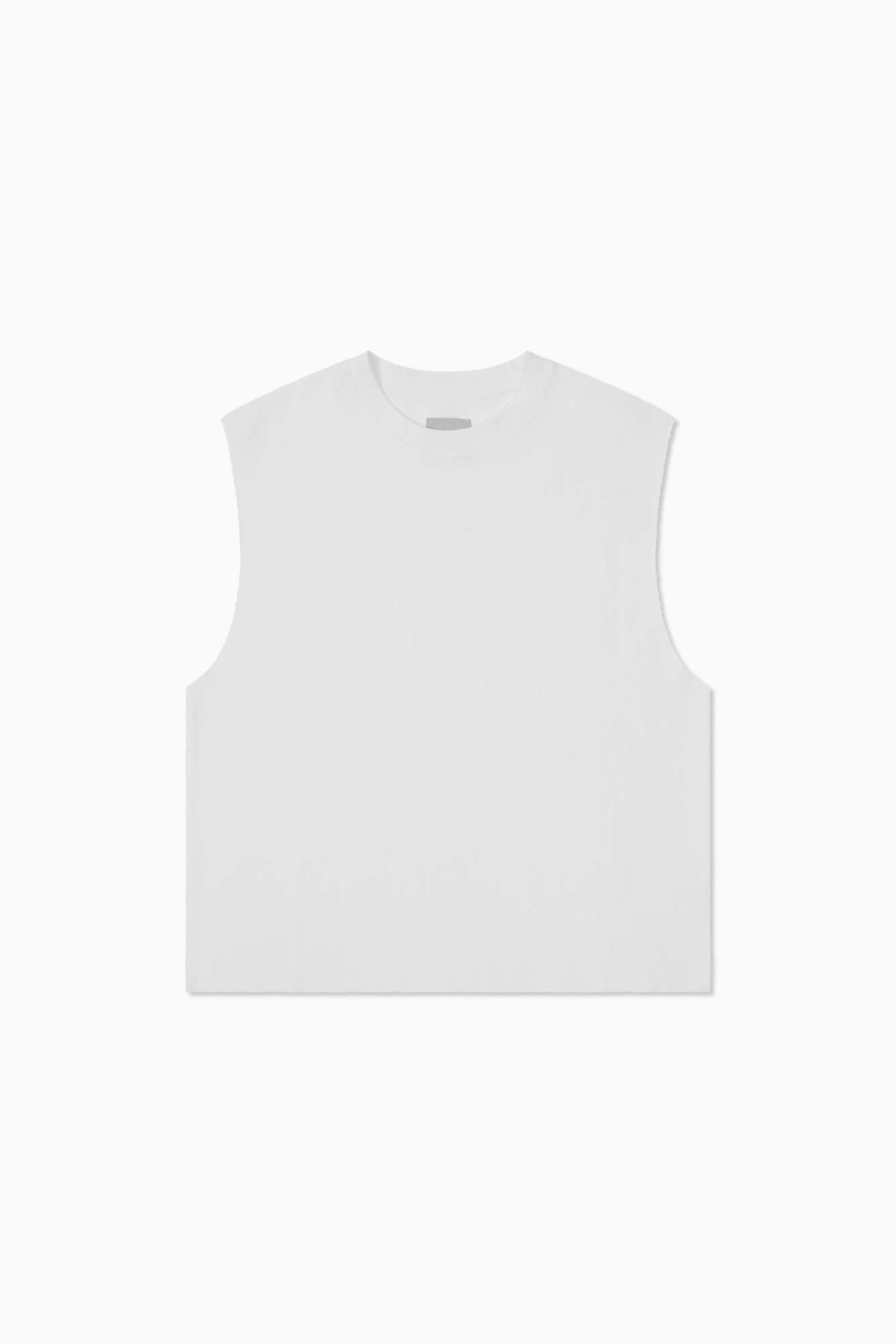 Distressed Rib Tank - White