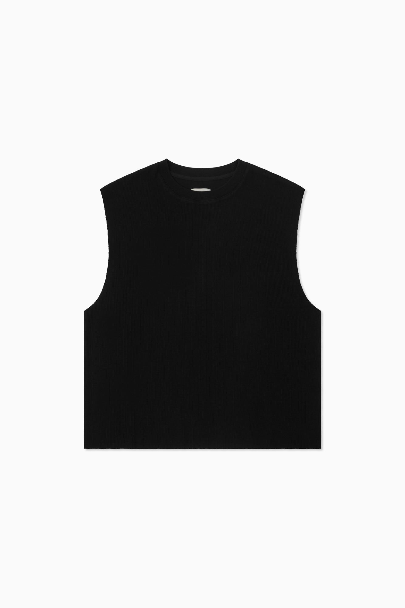 Distressed Rib Tank - Black