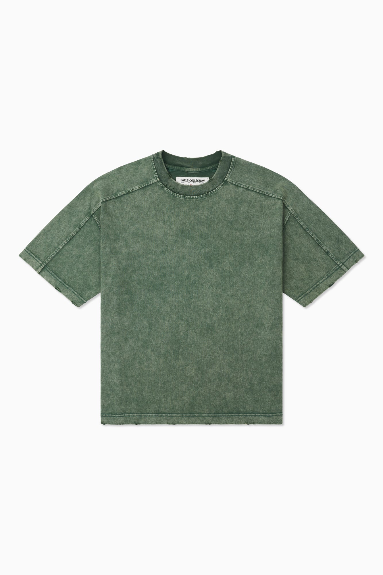Panelled Block Tee - Dark Forest