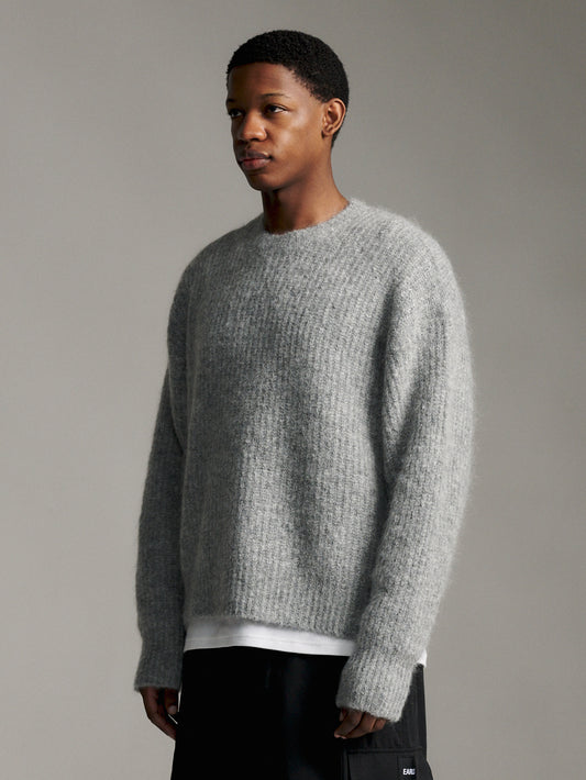 Solid Mohair Knit - Grey Marle
