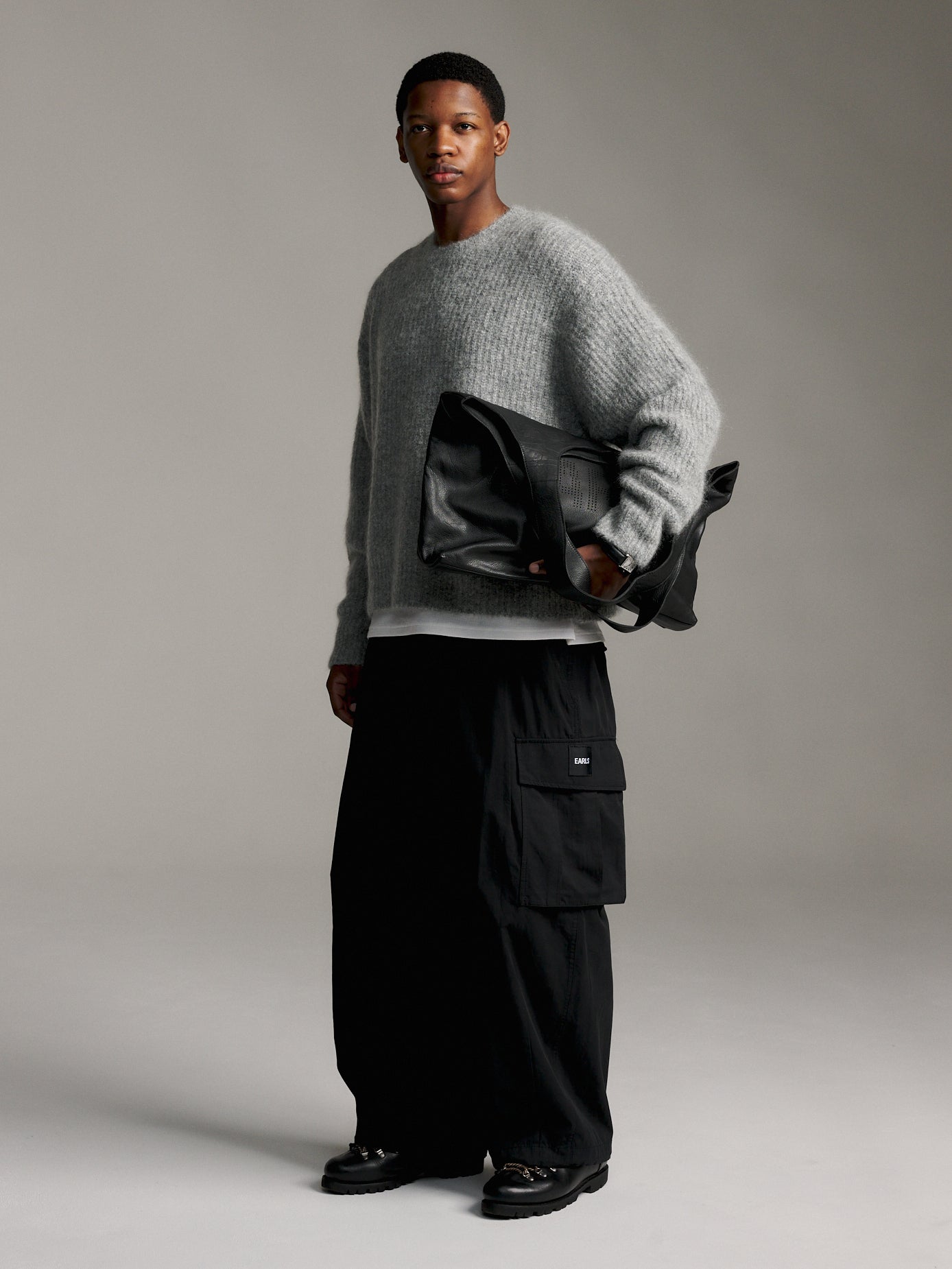 Solid Mohair Knit - Grey Marle