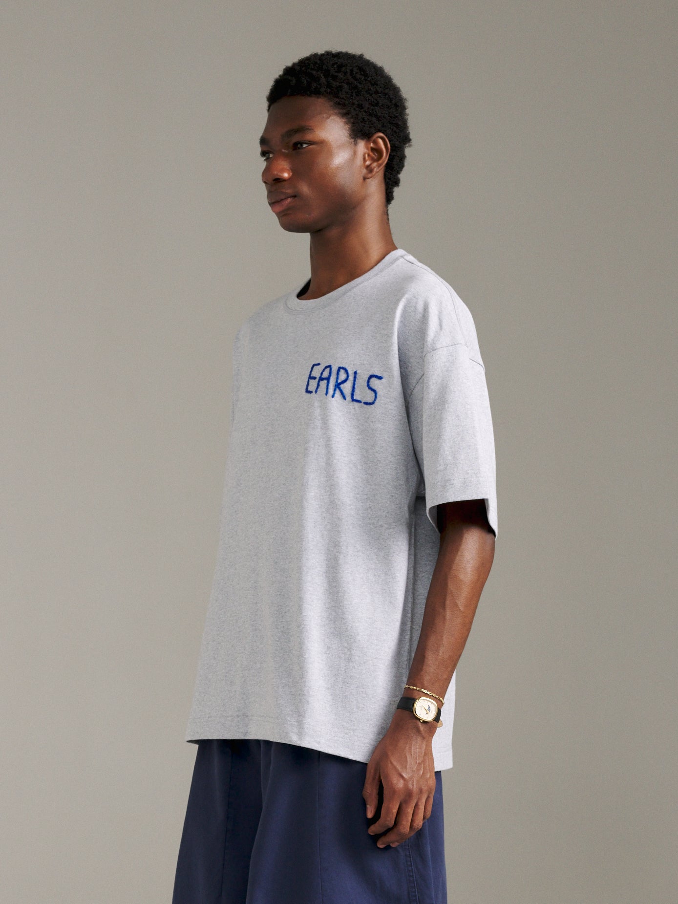 Capital Stitch Tee - Grey Marle