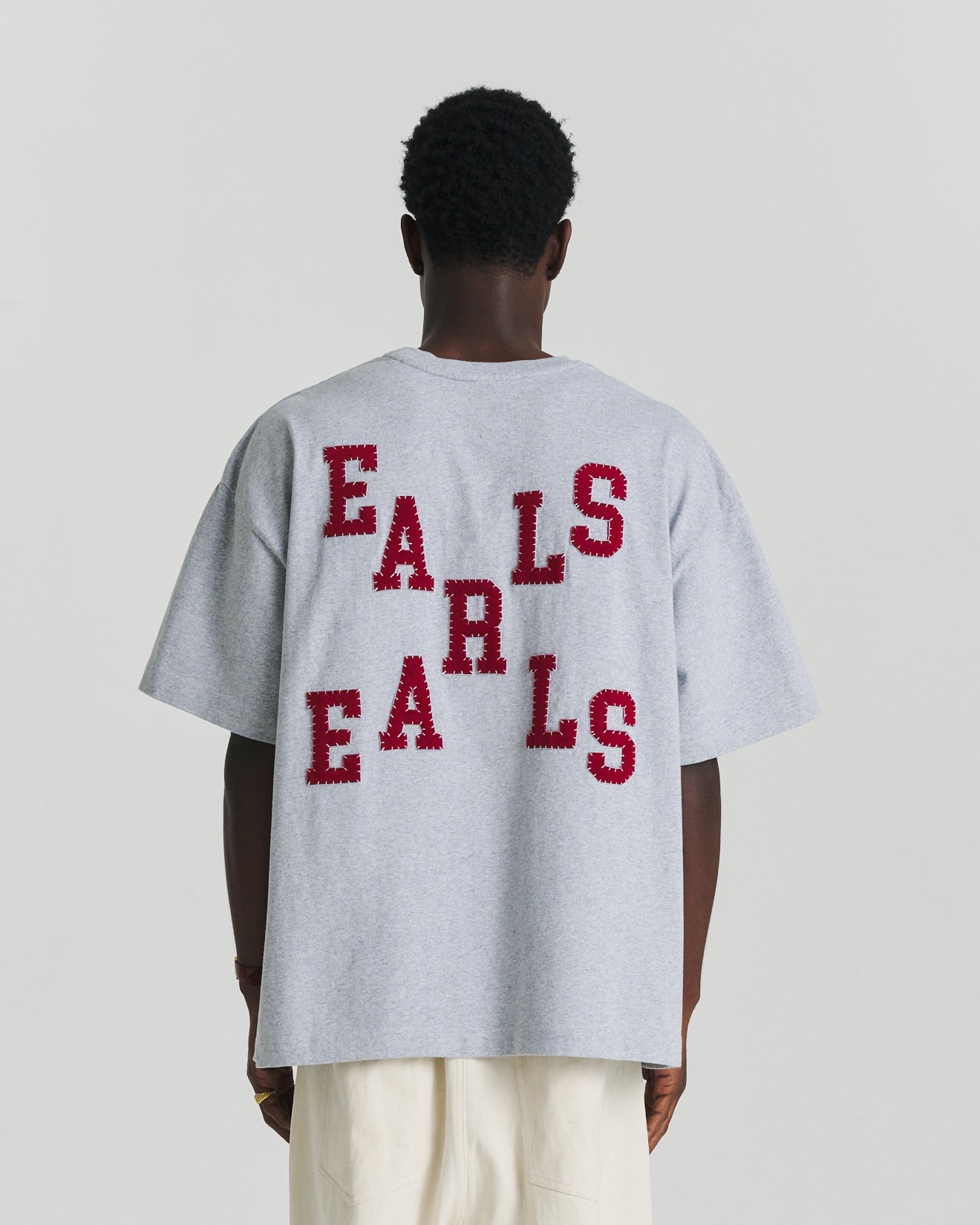 Felt Tee - Grey Marle/Red