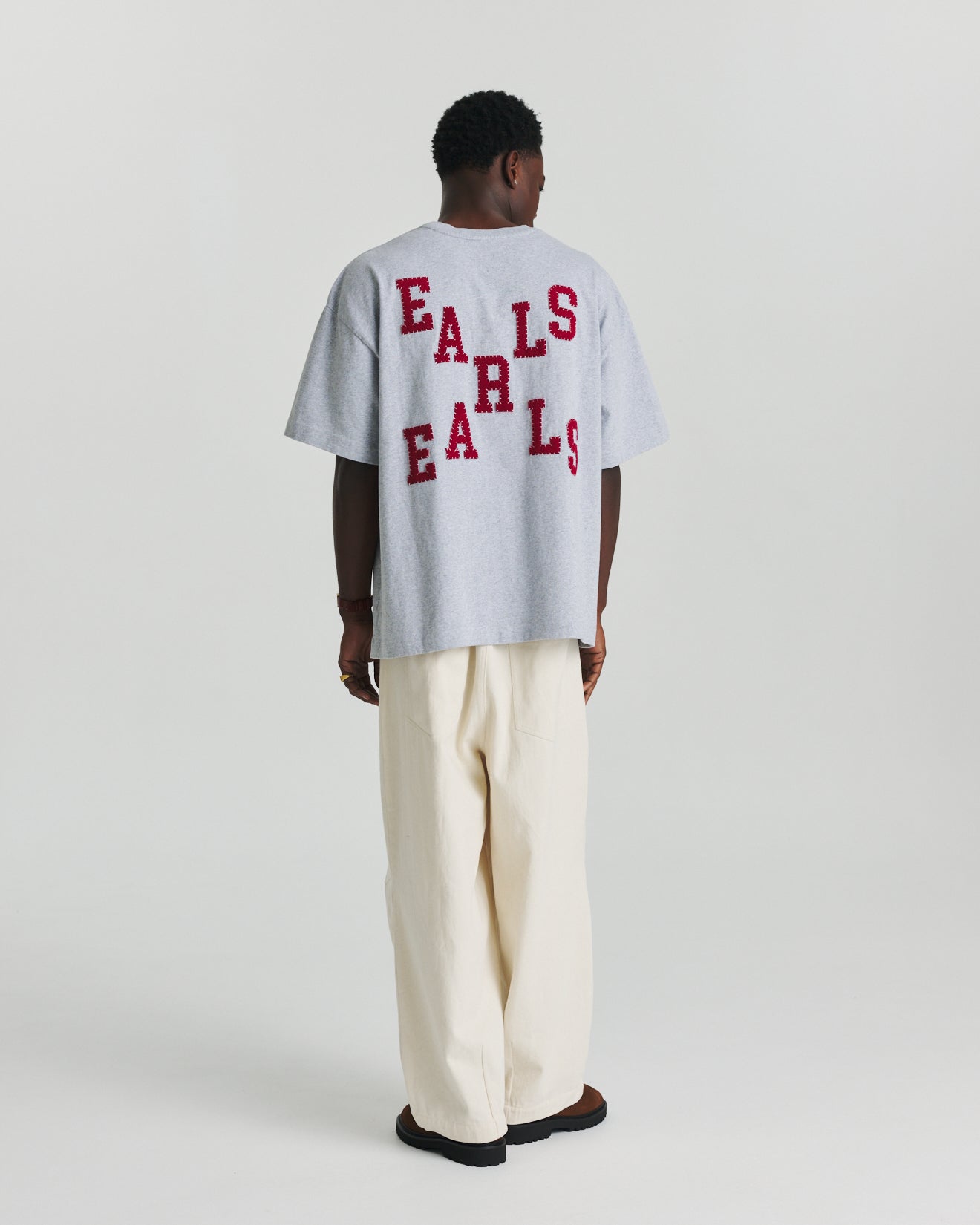 Felt Tee - Grey Marle/Red