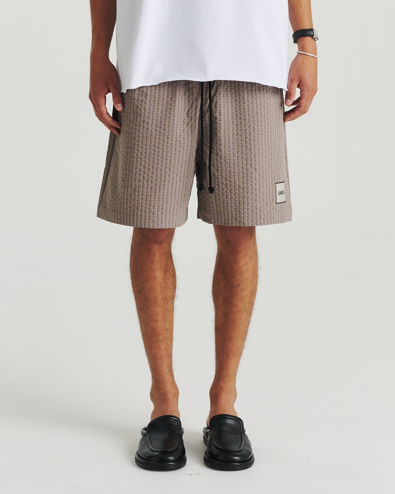 Seersucker Swim Short - Brown