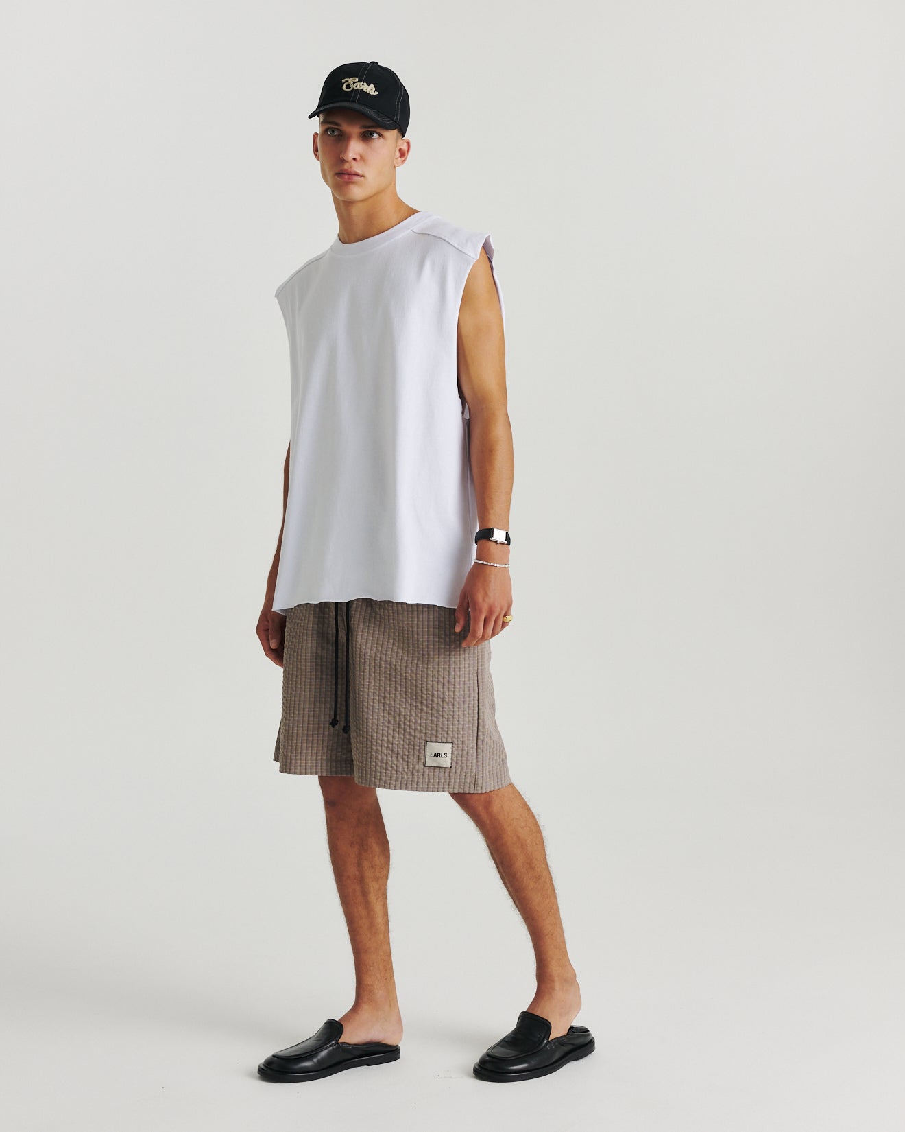 Seersucker Swim Short - Brown