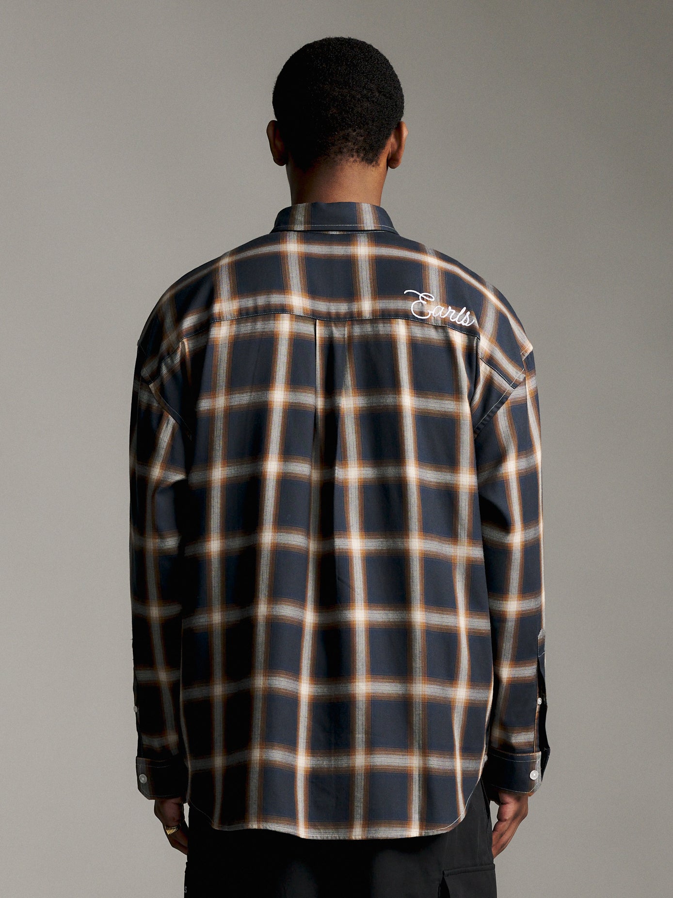 Ombre Check Shirt - Navy – Earls Collection