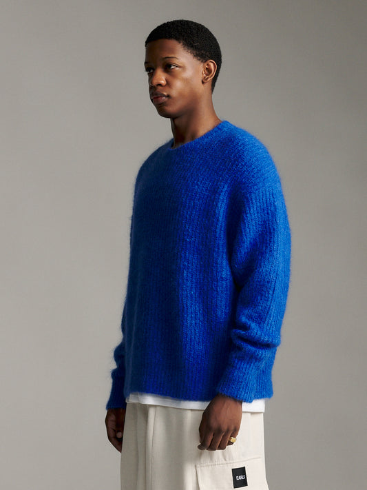 Solid Mohair Knit - Cobalt